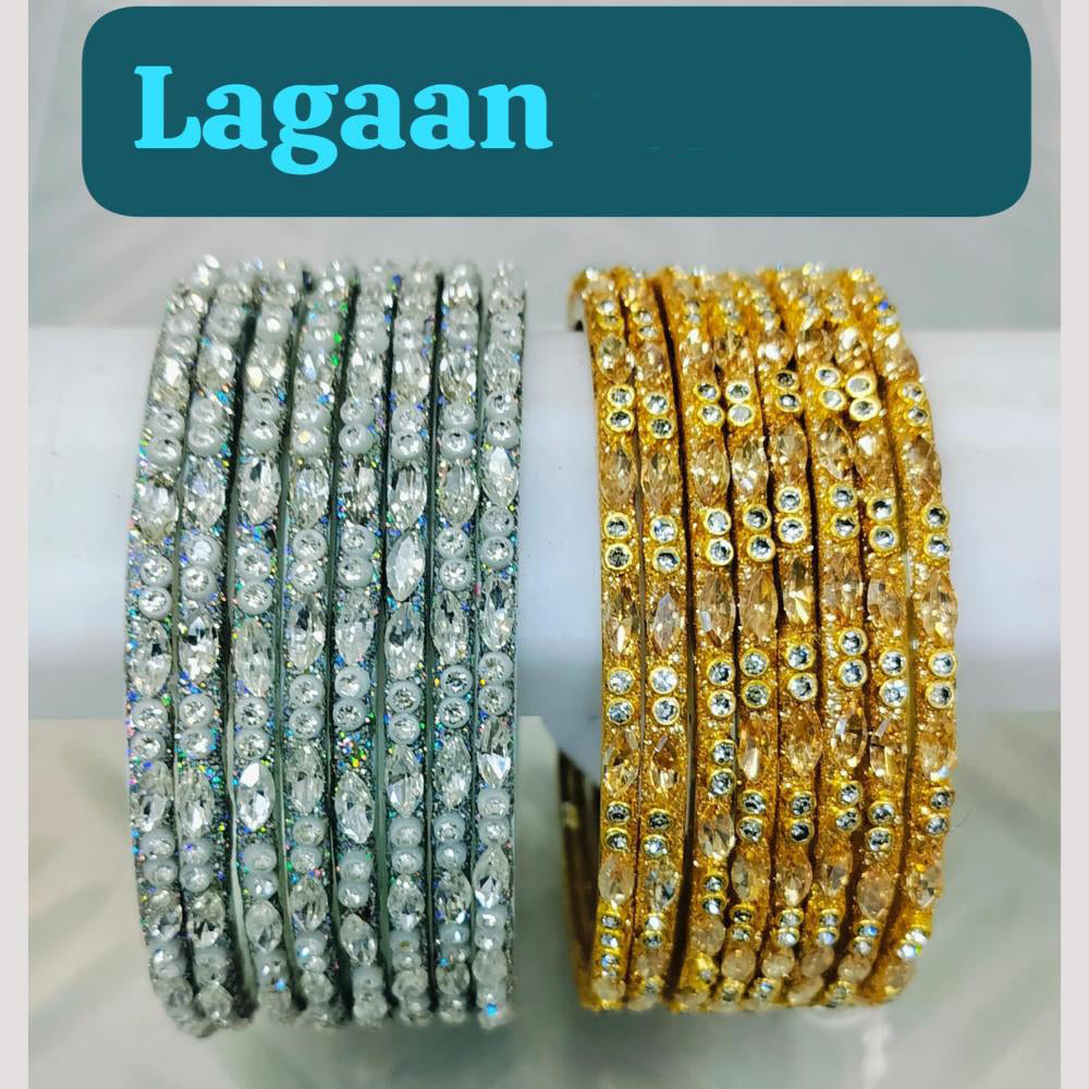Chitra Bangles Glass Crystal Bangle Set (12 Piece In One Box)
