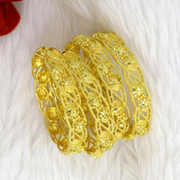Mahavir Dye Gold Plated Designer Bangles Set (Pack of 6)