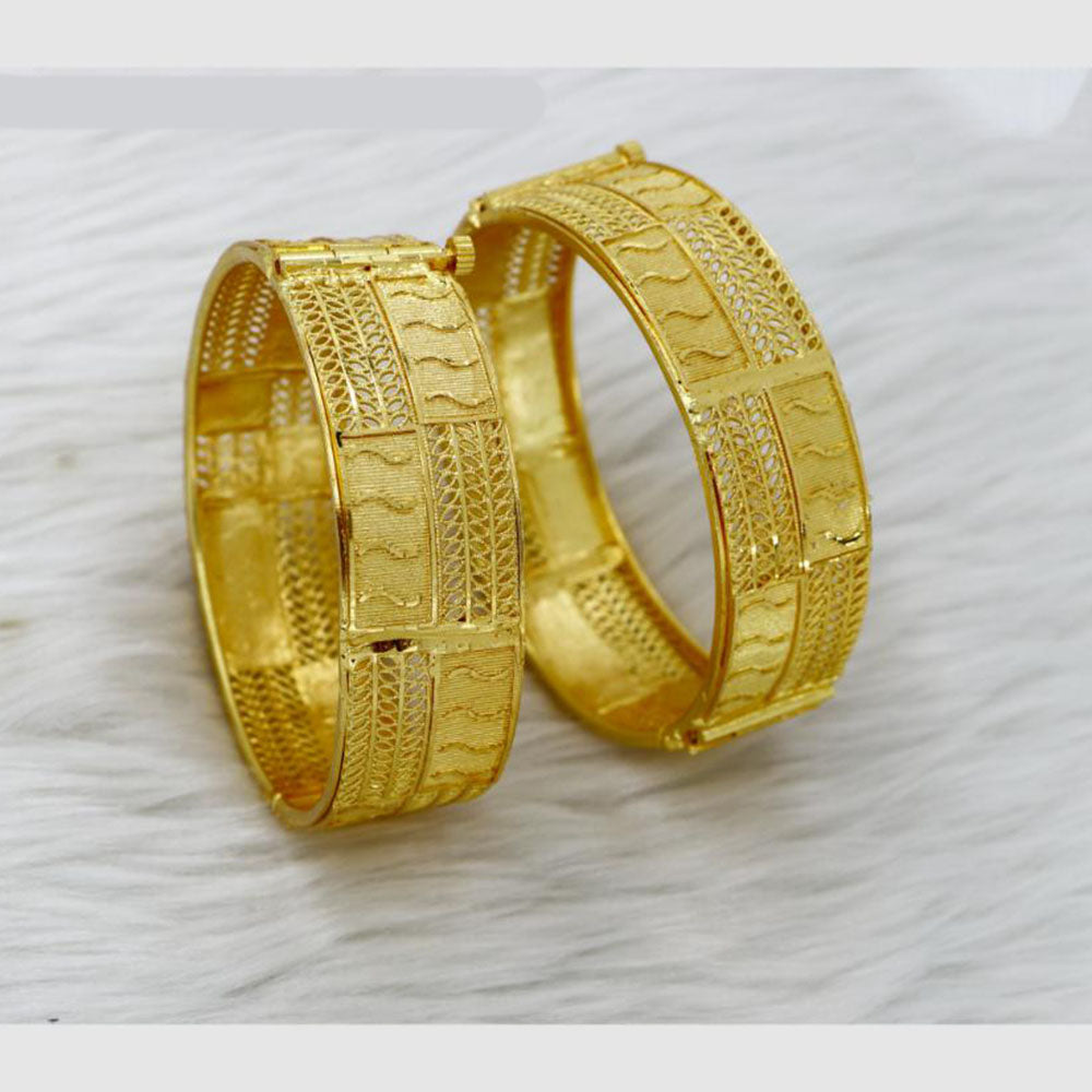 Mahavir Dye Gold Plated Designer Openable Bangles Set (Pack of 6)