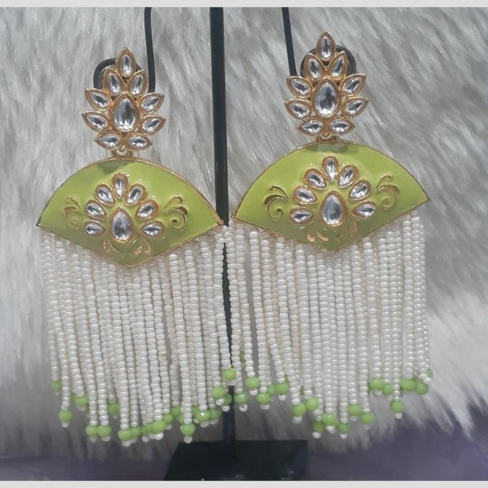 Infinity Jewels Gold Plated Kundan Stone And Meenakari Dangler Earrings