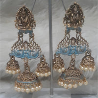 Infinity Jewels Gold Plated Crystal Stone And Meenakari Jhumki Earrings