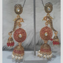 Infinity Jewels Gold Plated Crystal Stone And Meenakari Jhumki Earrings