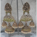 Infinity Jewels Gold Plated Crystal Stone And Meenakari Jhumki Earrings