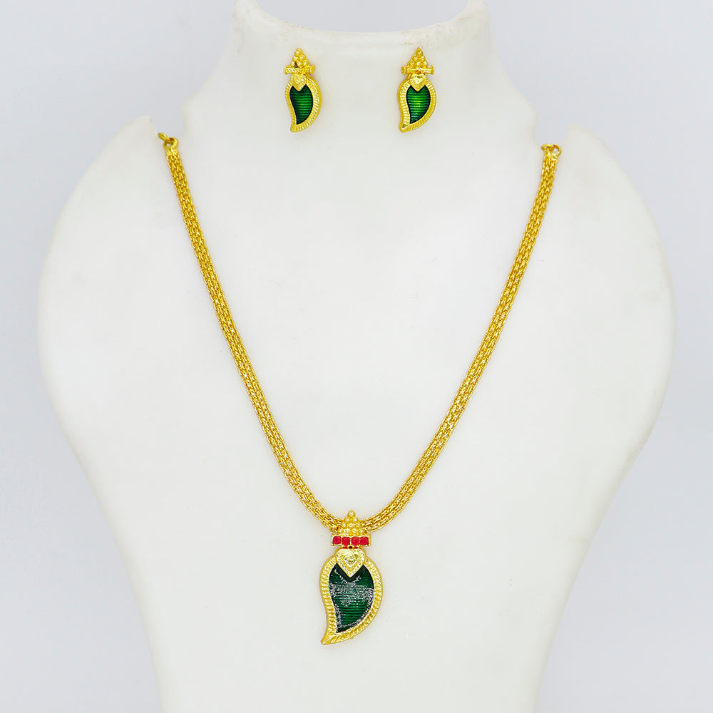 Mahavir Gold Plated Pota Stone Necklace Set (Pack of 12)