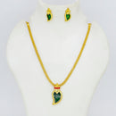 Mahavir Gold Plated Pota Stone Necklace Set