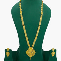 Mahavir Gold Plated Long Necklace Set