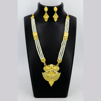 Mahavir Gold Plated Pearls Necklace Set