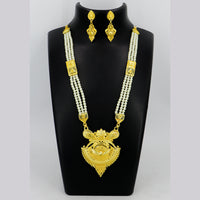 Mahavir Gold Plated Pearls Necklace Set