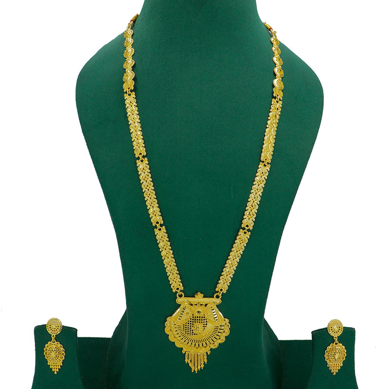 Mahavir Gold Plated Long Necklace Set