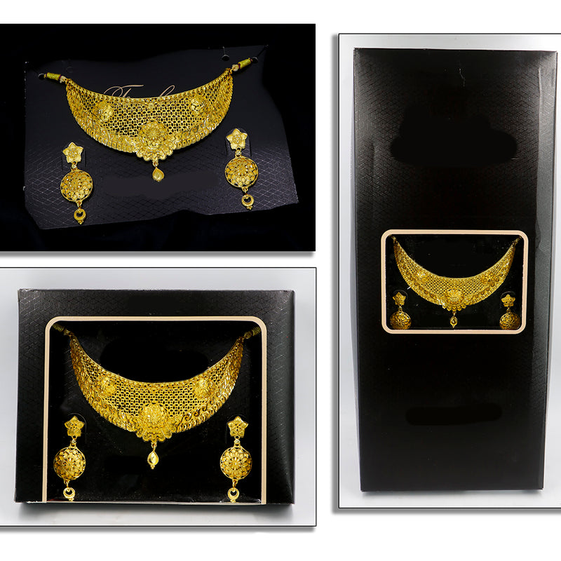 Mahavir Gold Plated Choker Necklace Set