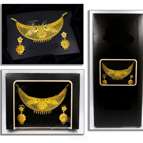 Mahavir Gold Plated Choker Necklace Set