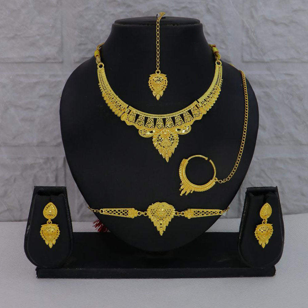 Mahavir Traditional Gold Forming Look Combo Set