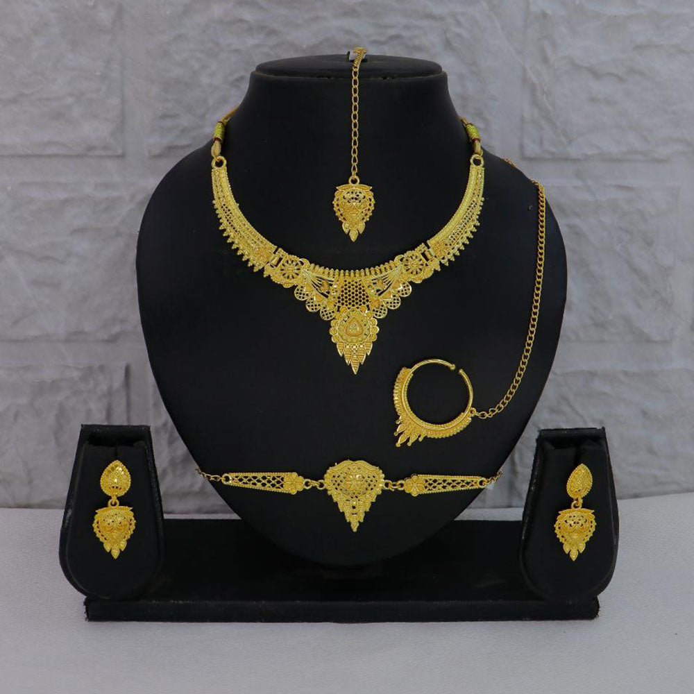 Mahavir Traditional Gold Forming Look Combo Set