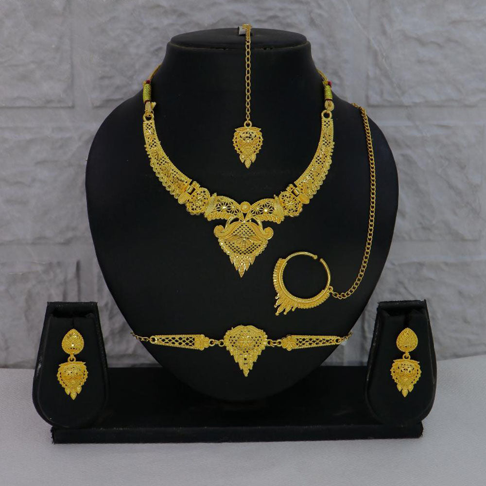 Mahavir Traditional Gold Forming Look Combo Set