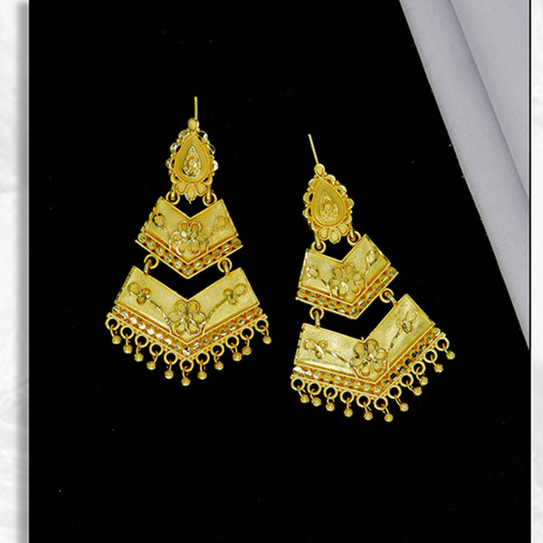 Mahavir Gold Plated Dangler Earrings