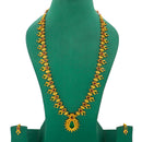 Mahavir Gold Plated Pota Stone Long Necklace