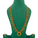 Mahavir Gold Plated Pota Stone Long Necklace