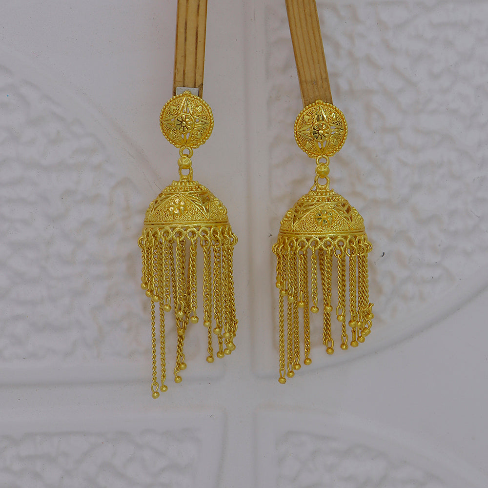 Mahavir DIY Gold Plated Traditional Jhumki Earrings (Pack of 12)