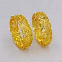 Mahavir Dye Gold Plated Designer Openable Bangles Set 