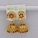 Mahavir Elegant Gold Plated Austrian Stones & Pearl Jhumki Earrings
