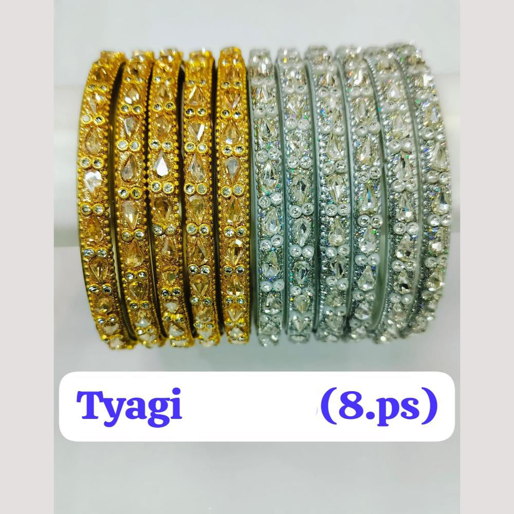 Chitra Bangles Glass Crystal Bangle Set (8 Piece In One Box)