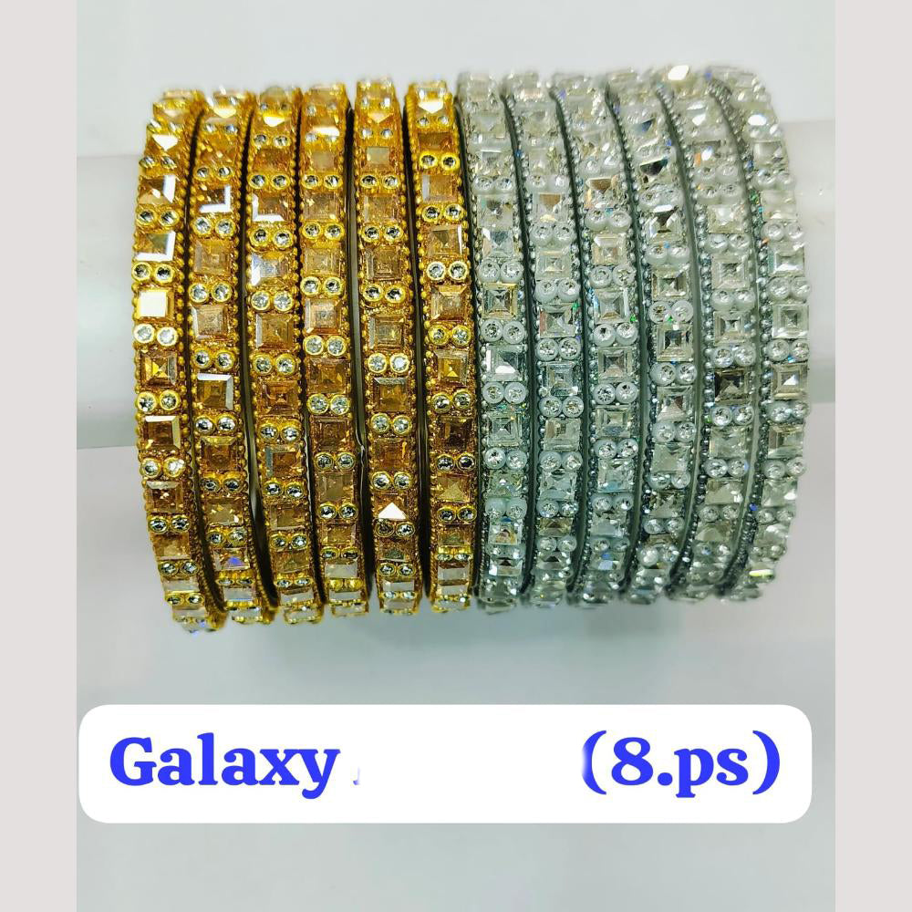 Chitra Bangles Glass Crystal Bangle Set (8 Piece In One Box)