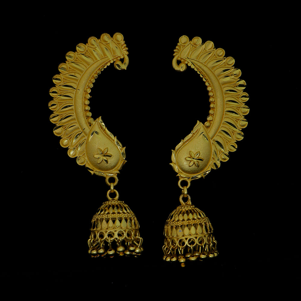 Mahavir DIY Gold Plated Traditional Ear Cuff Jhumki Earrings (Pack of 12)