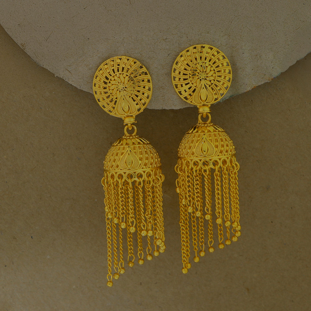 Mahavir DIY Gold Plated Traditional Jhumki Earrings (Pack of 12)