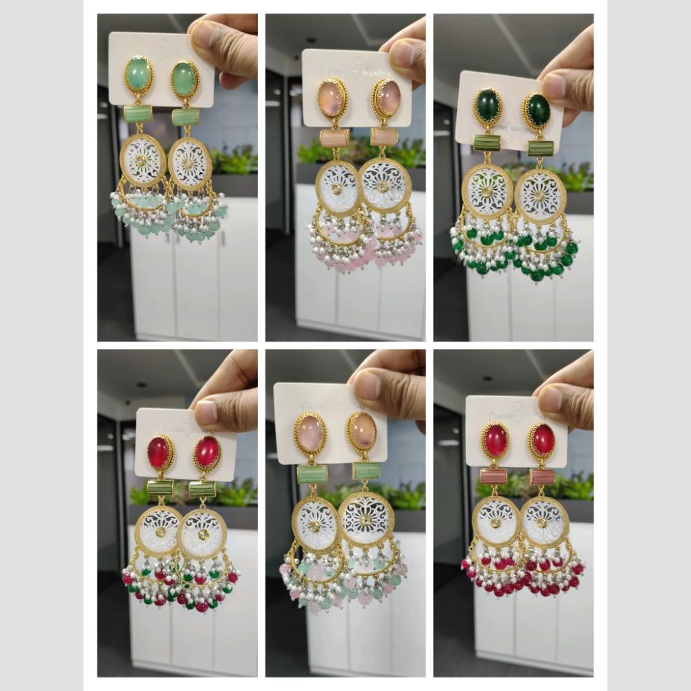Wearhouse Fashion Pota And Pearl Dangler Earrings Designed To Shine With Every Look