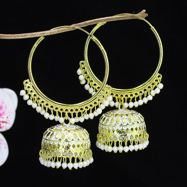 Mahavir Gold Plated Meenakari Jhumki Earrings(Piece 1 Only)