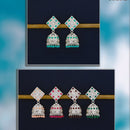 Mahavir Premium Pota Stone And Pearl Jhumki Earrings