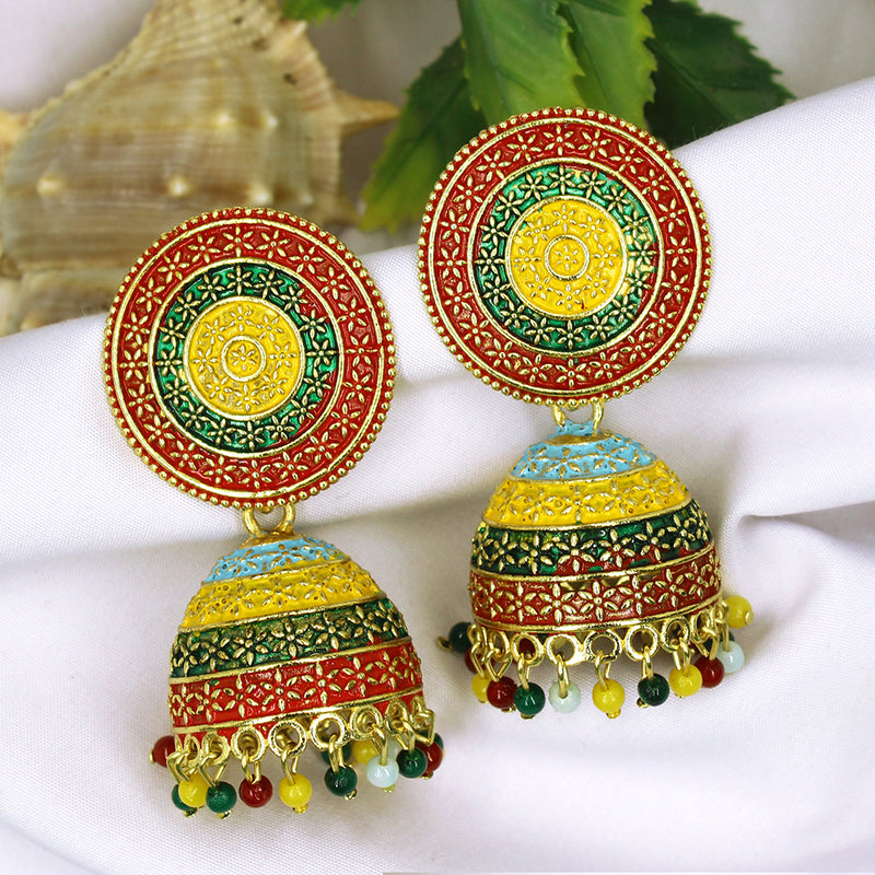 Mahavir Gold Plated Jhumki Earrings