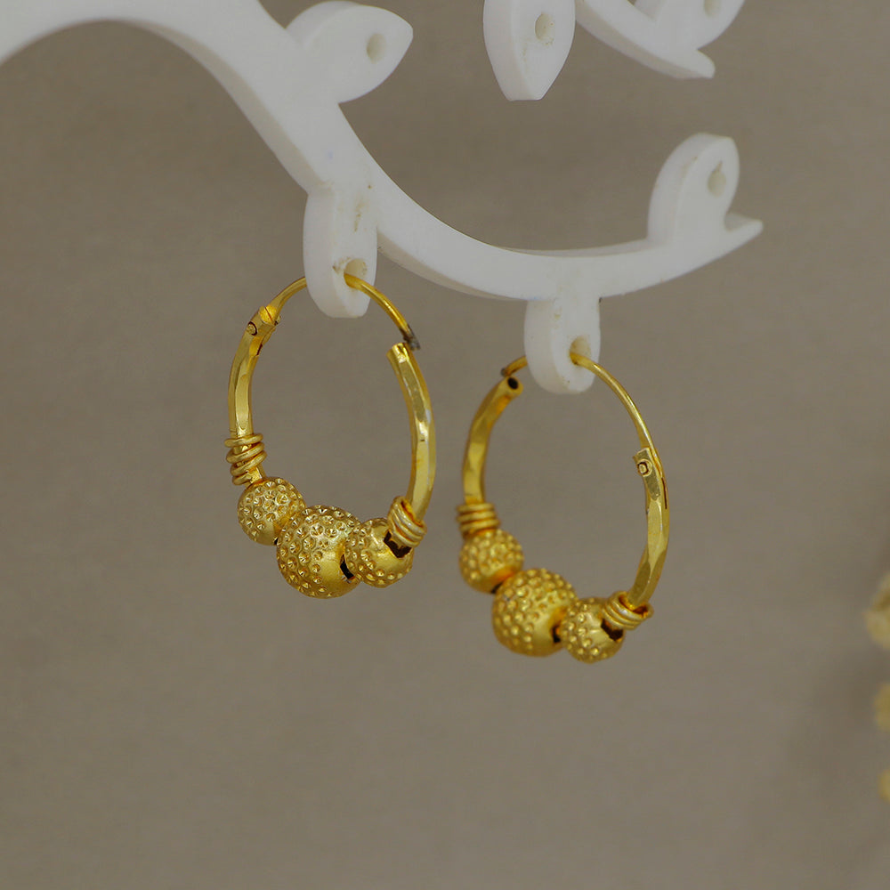 Mahavir DYE Gold Plated Premium Bali Earrings