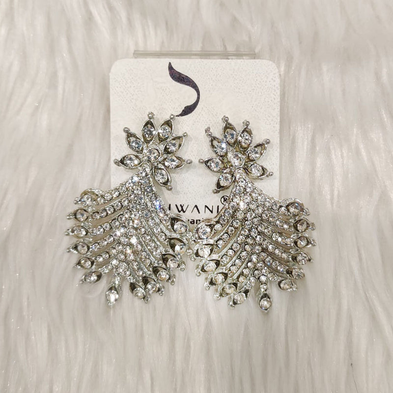 Dhwani Silver Plated Austrian Stone Dangler Earrings