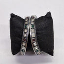 Amity Arts Oxidised Pota Stone Designer Bangles Set for Women