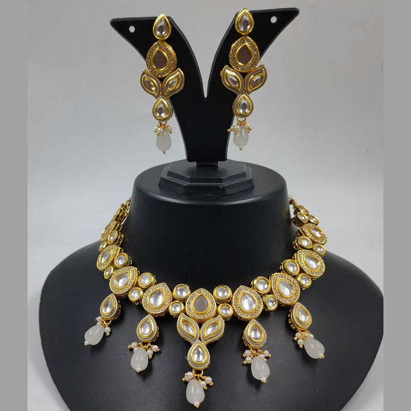 Gehana Mahal Gold Plated Kundan Necklace Set