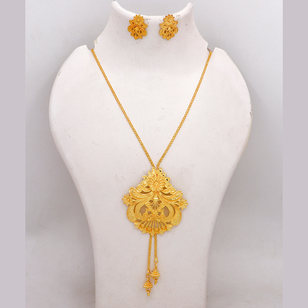 Mahavir Traditional Gold Forming  Necklace Set
