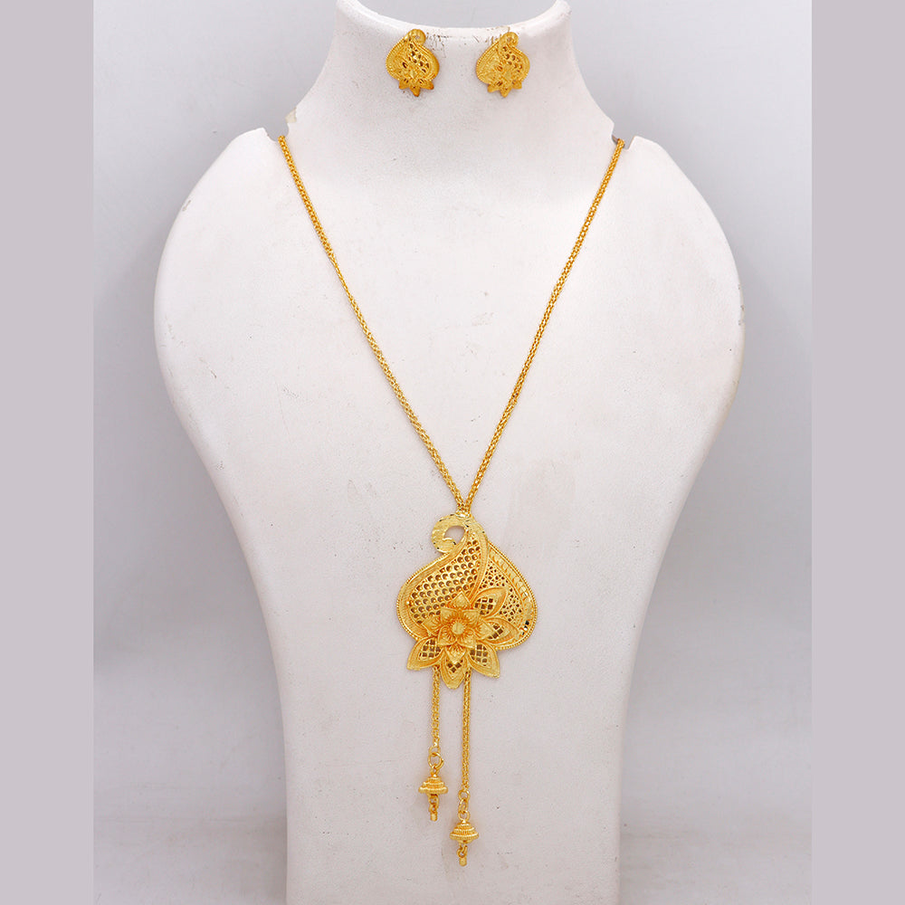 Mahavir Traditional Gold Forming  Necklace Set