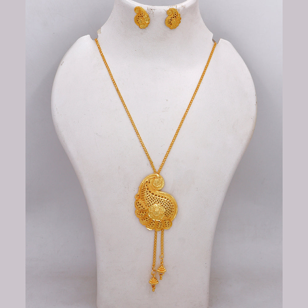 Mahavir Traditional Gold Forming  Necklace Set