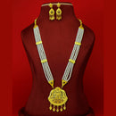 Mahavir Dye Gold Plated Pearl Long Necklace Set