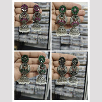 Wearhouse Fashion Oxidised Plated Jhumki Royal Pota And Pearl Fusion For A Timeless Look