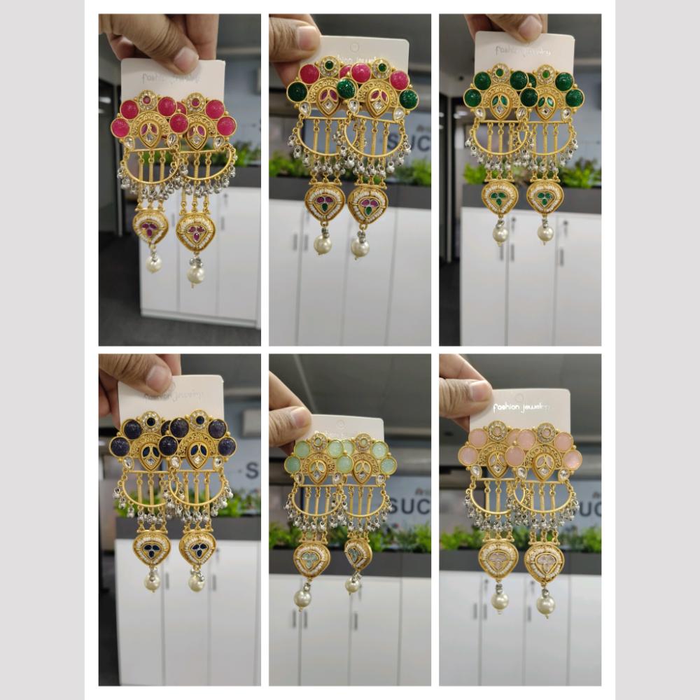 Wearhouse Fashion 2 Tone Plated Pota And Pearl Ghungroos Dangler Earrings