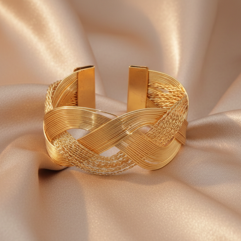 Urthn Gold Plated Adjustable Kada (Pack Of 6)