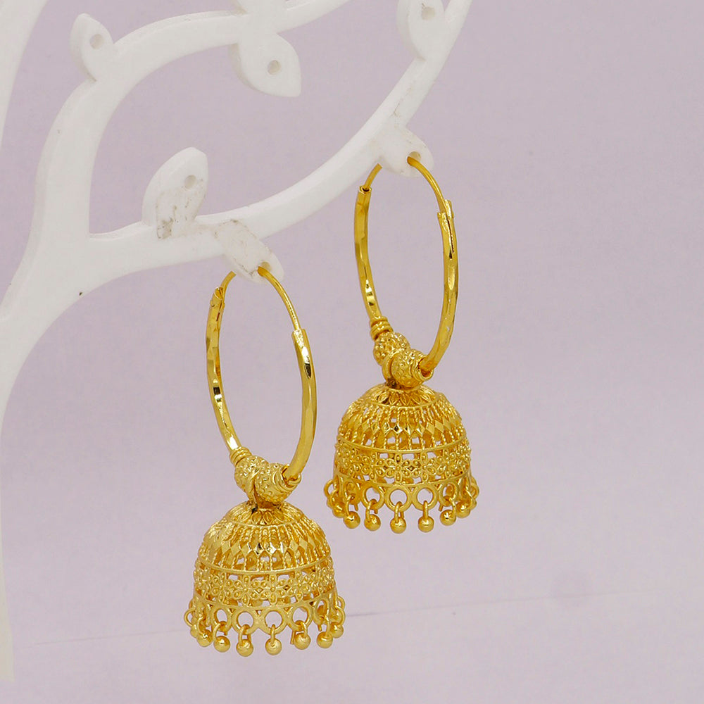 Mahavir DYE Gold Plated Jhumki Earrings