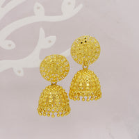 Mahavir DYE Gold Plated Premium Pearl Jhumki Earrings