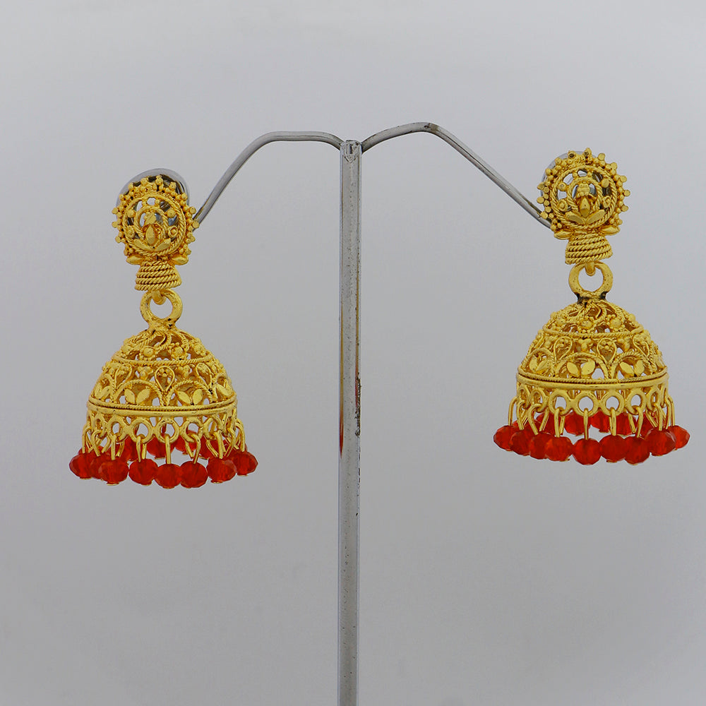 Mahavir DYE Gold Plated Premium Pearl Jhumki Earrings (Pack of 6)