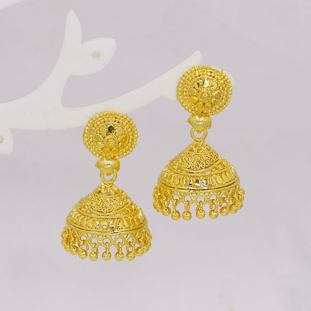 Mahavir DYE Gold Plated Premium Pearl Jhumki Earrings (Pack of 6)