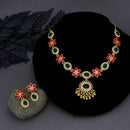 Mahavir Gold Plated Austrian Stone And Pota Pearl Necklace Set