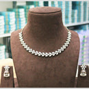 H K Fashion Ethnic Oxidised Sparkling Stones And Pearls Necklace Set