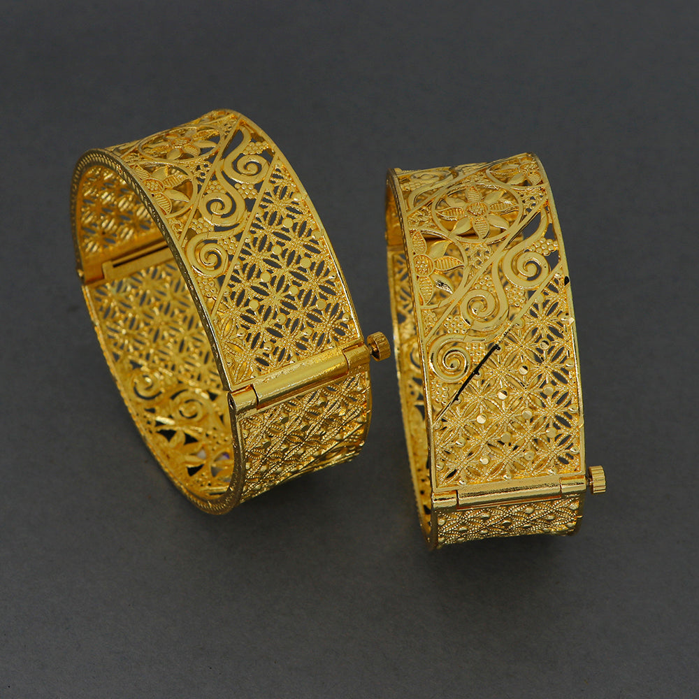 Mahavir Dye Gold Plated Designer Openable Bangles Set  (Pack of 6)